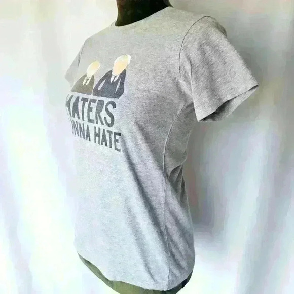 Next Level 'Haters Gonna Hate' Women's T-Shirt, Gray, Size M - Picture 6 of 9